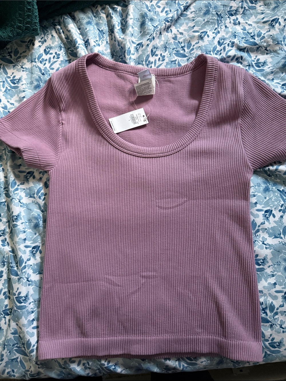 Women’s Ribbed Scoop Neck Top - Lavender